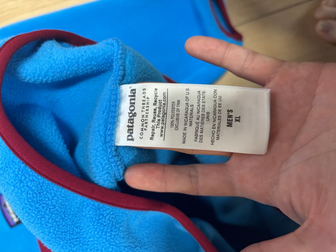 파타고니아 신칠라15FA 헤비웨이트  스카이블루 / 레드 입니당 상품이미지5