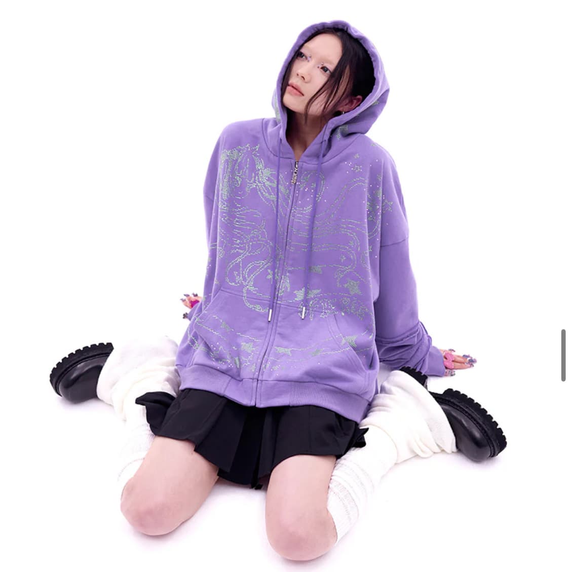 씨피어스 cfierce 스네이크걸 집업 후디 퍼플 M 상품이미지1
