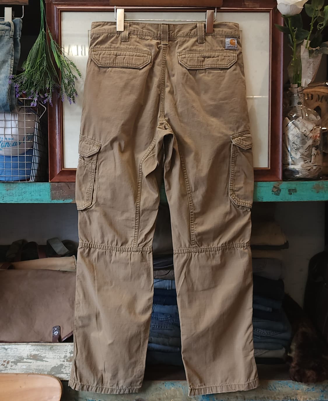 칼하트 워크팬츠 립스탑 카고 팬츠 브라운 33x32 상품이미지2