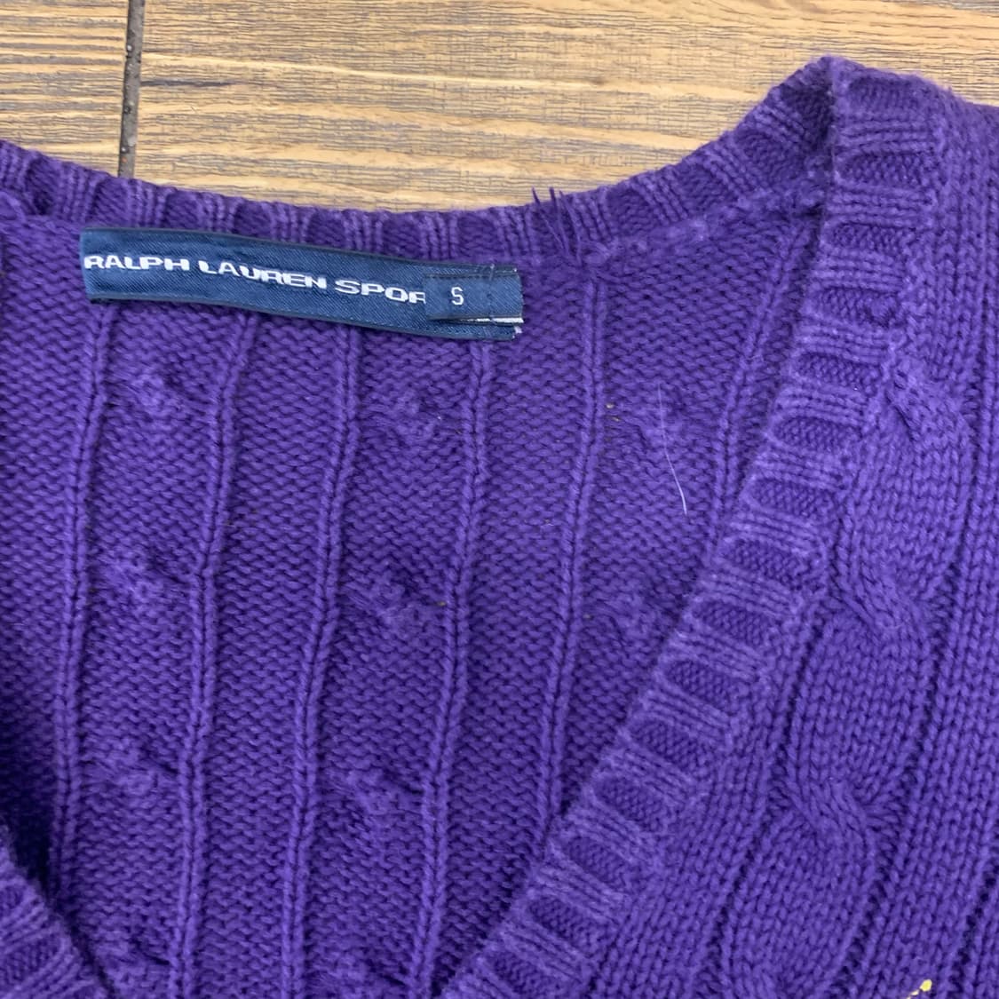 폴로 랄프로렌 V넥 꽈배기 니트 S 상품이미지5