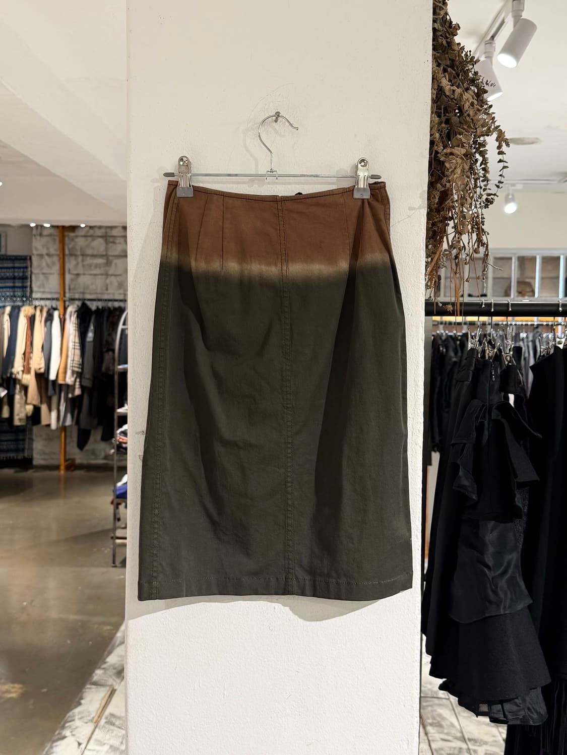 프라다 그린 투톤 코튼 미디 스커트 상품이미지4