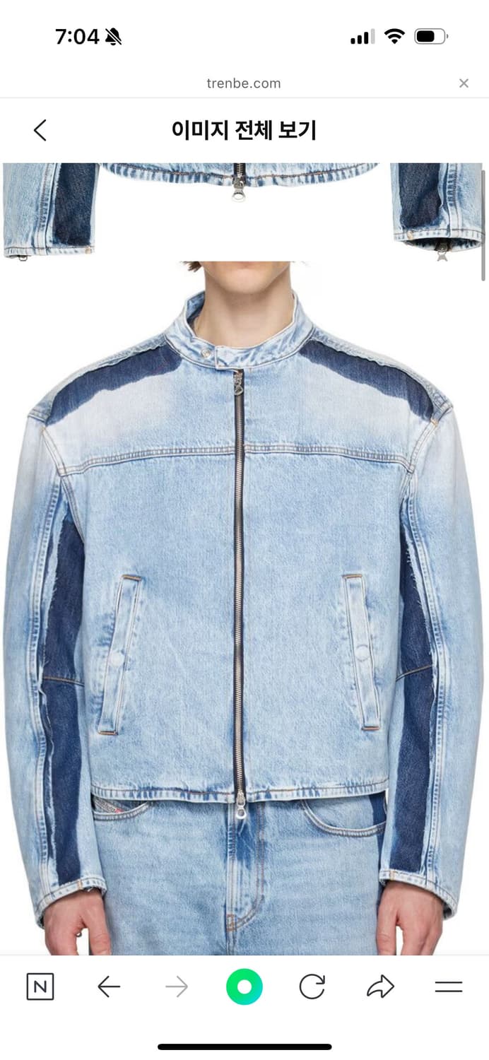 디젤 콘트라스트 데님 바이커 자켓 L 상품이미지3