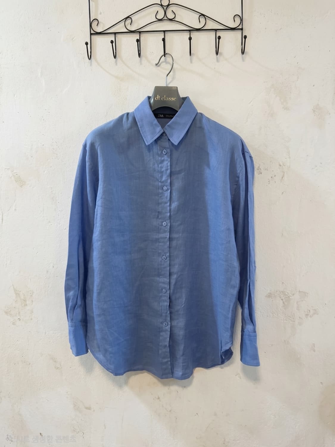 ZARA 블루 린넨 셔츠 S 상품이미지1