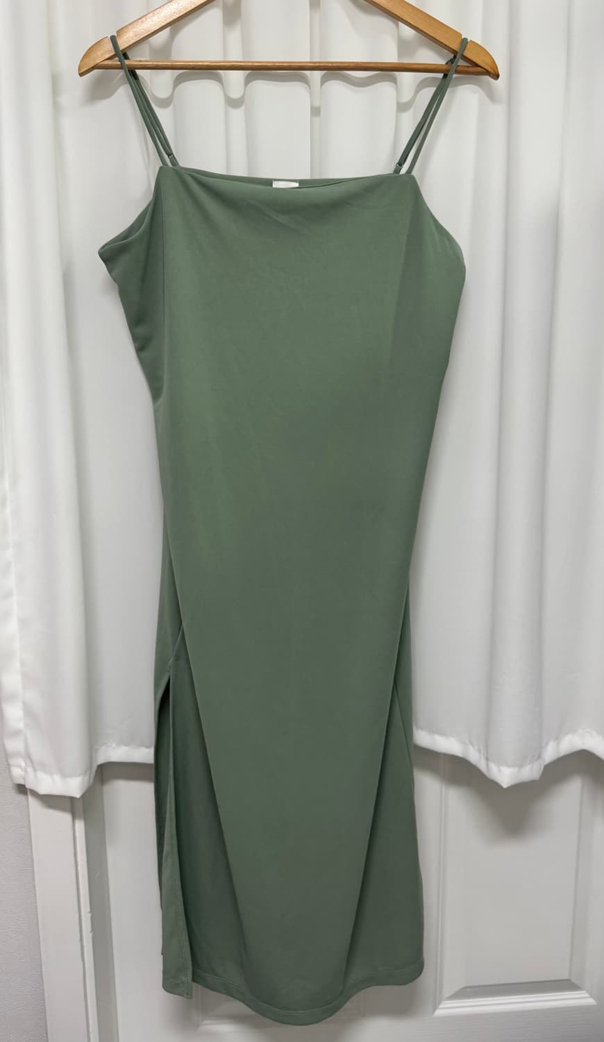 H&M 끈나시 롱 원피스 카키 슬릿 상품이미지1