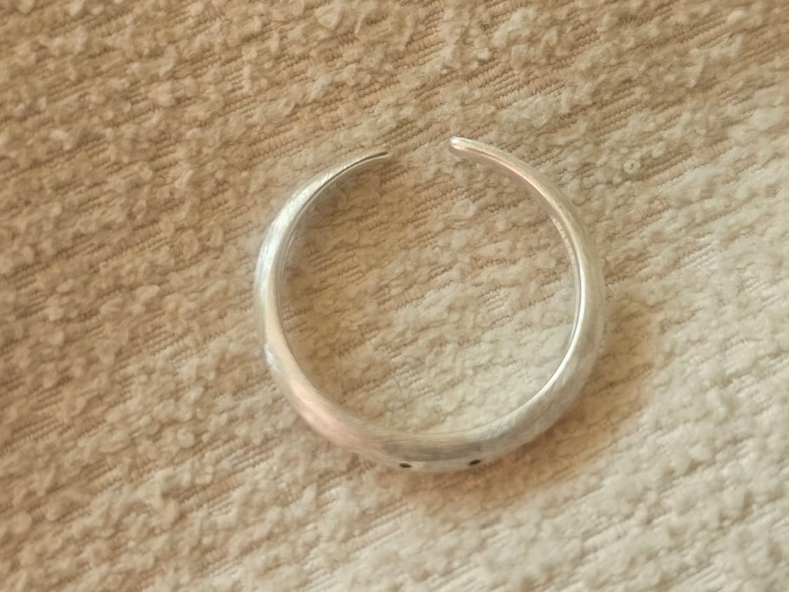 귀여운 데일리 링 무광 실버 스마일 반지 상품이미지5