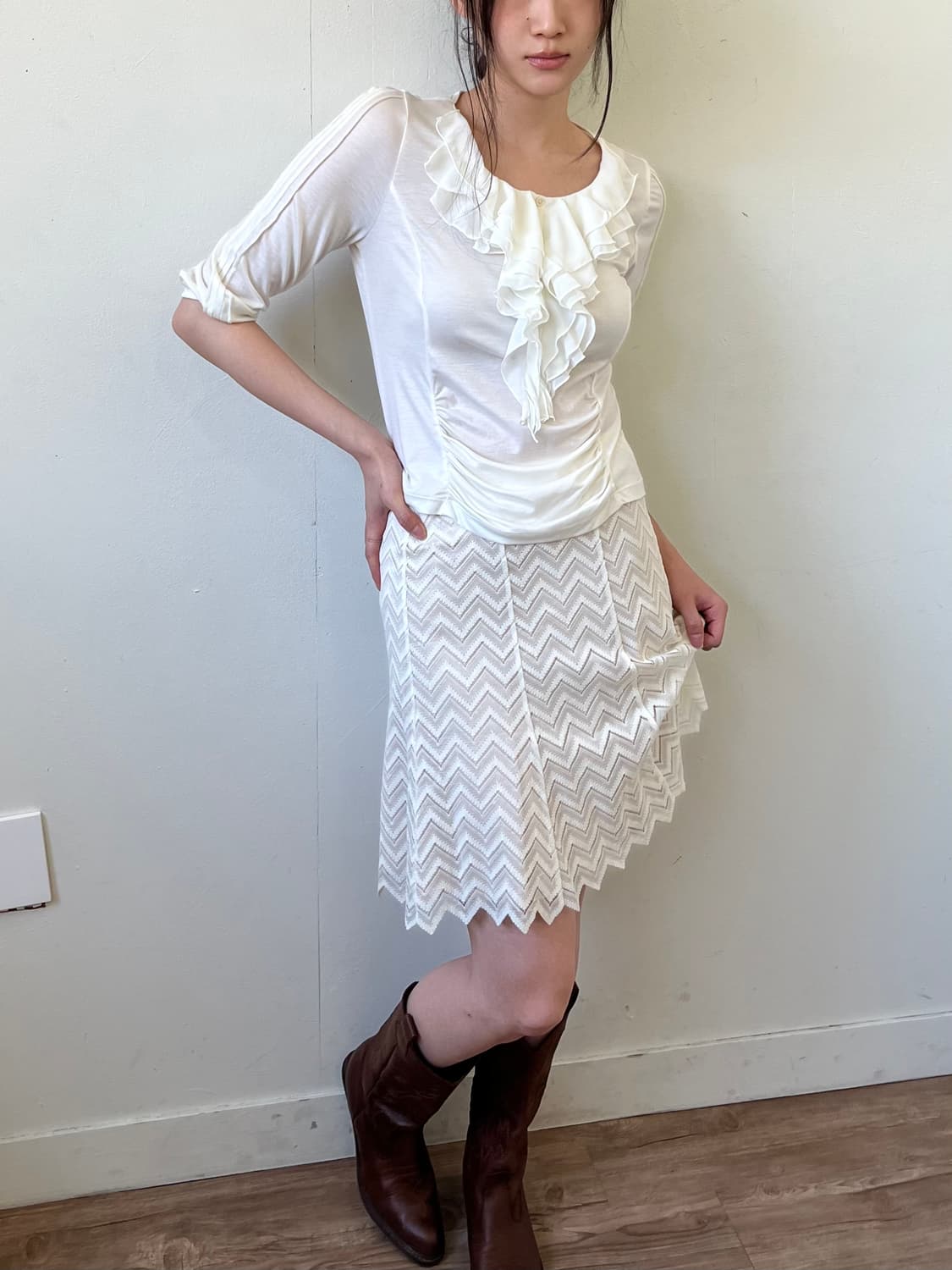 LOUNIE 지그재그 스커트 상품이미지3