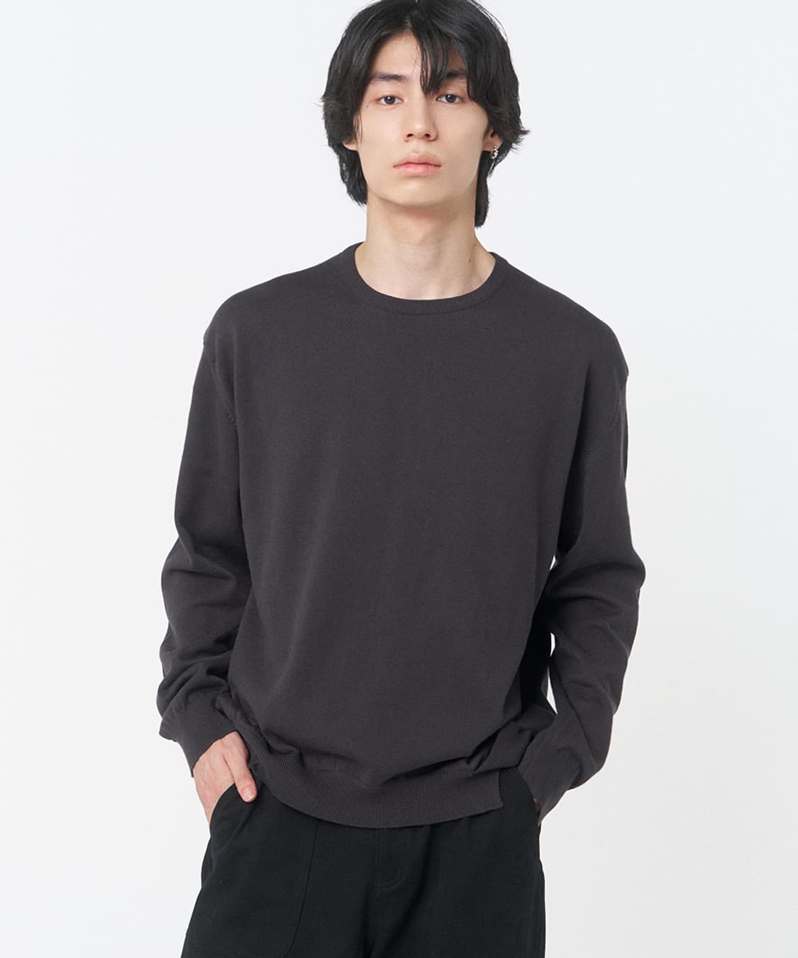 미세키 서울 Slash line knit CHARCOAL 상품이미지1