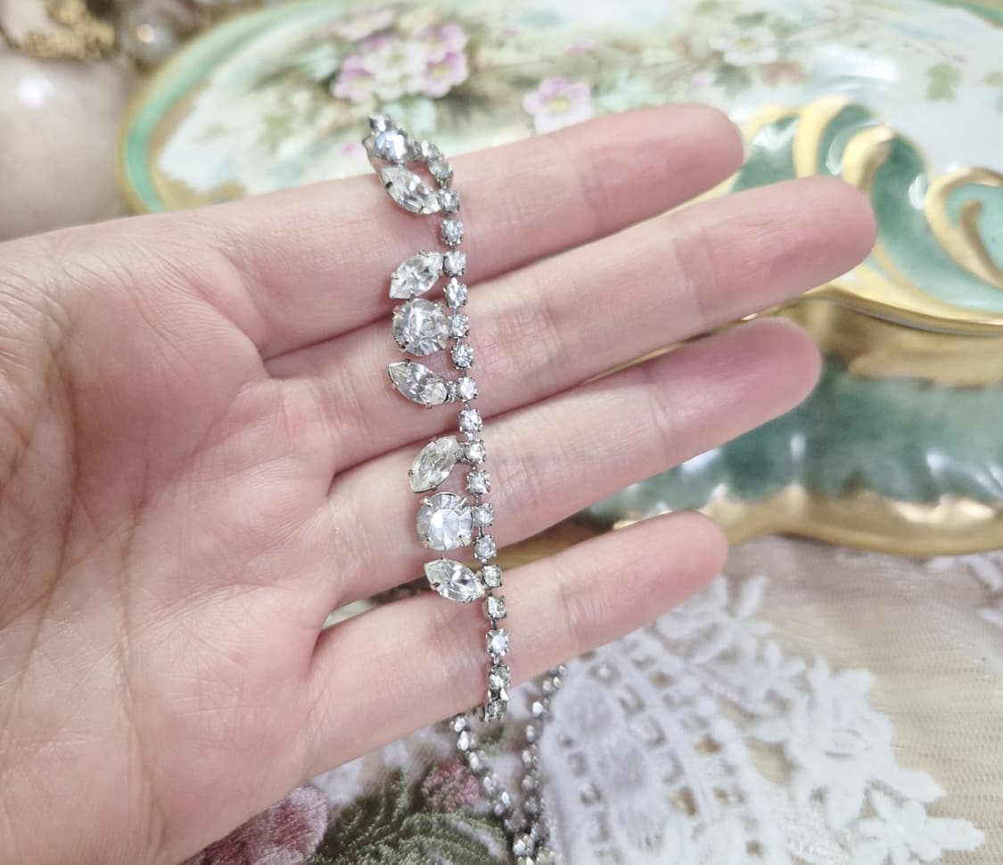 vintage) 1950s 빈티지 라인스톤 네크리스 상품이미지7