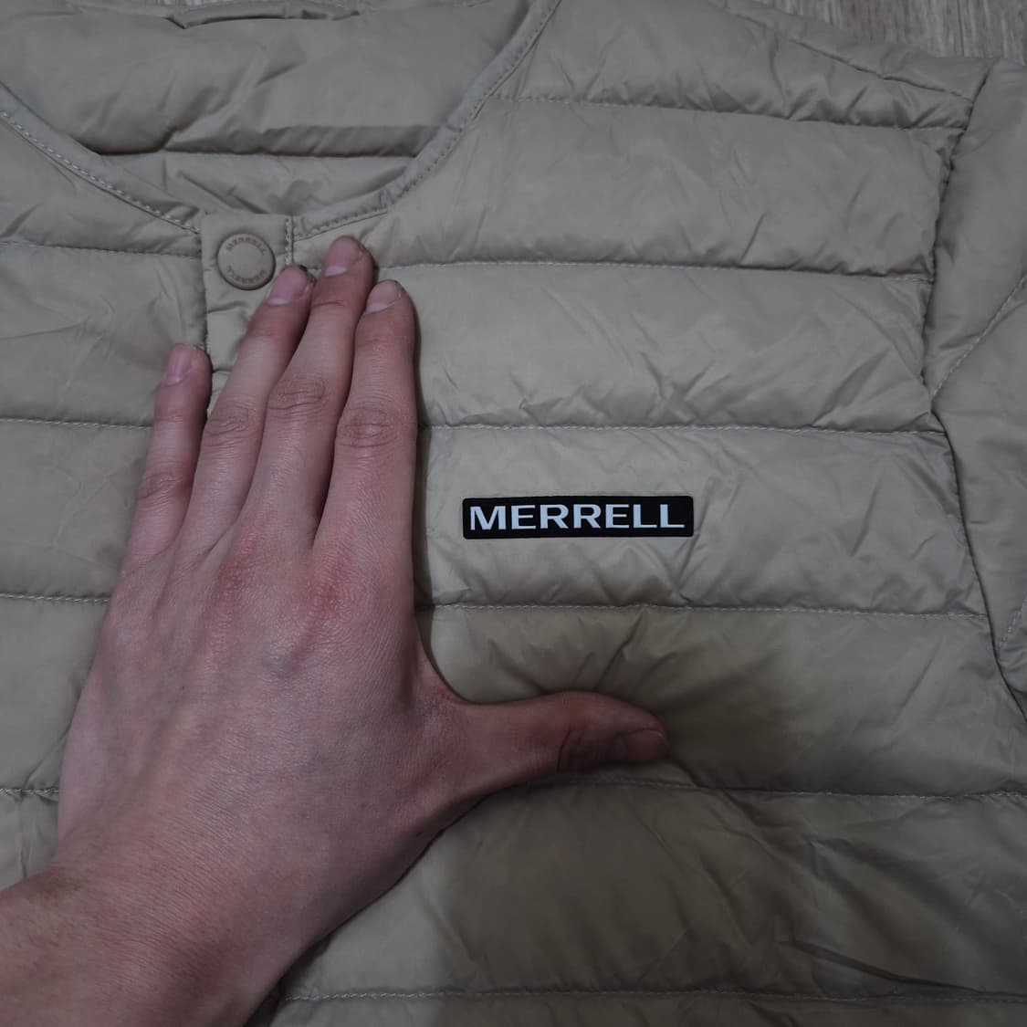 머렐 라이트 우모 구스다운 노카라 경량패딩 자켓 M(95) 상품이미지4