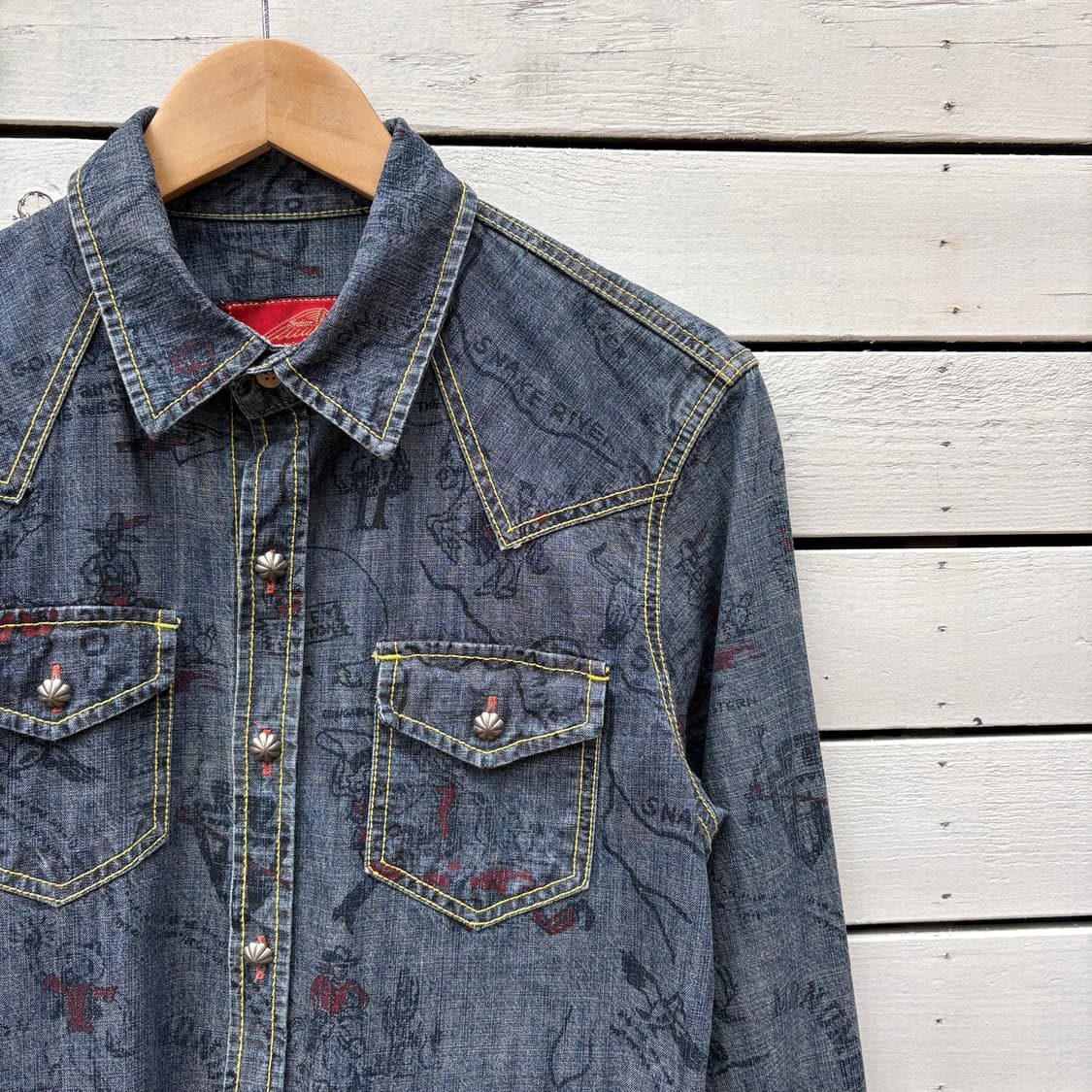 Indian Motercycles 인디언 모터사이클 웨스턴 데님 셔츠 상품이미지4