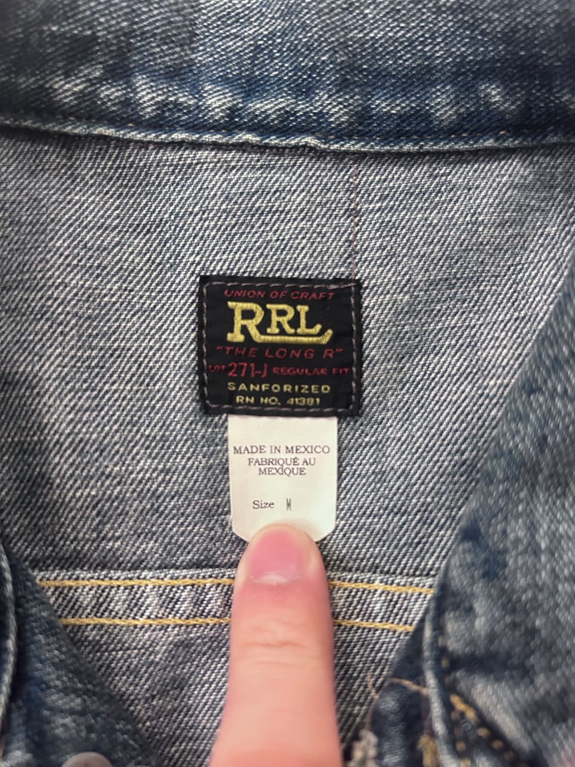 RRL LOT 271 인디고 리랜드 데님 자켓 M 상품이미지3