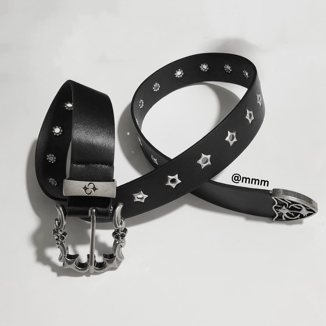 [Unisex] 데빌 웨스턴 별 아일렛 벨트 상품이미지5