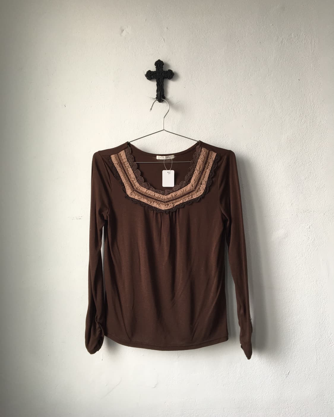 Axes femme lace ribbon point sleeve 상품이미지1