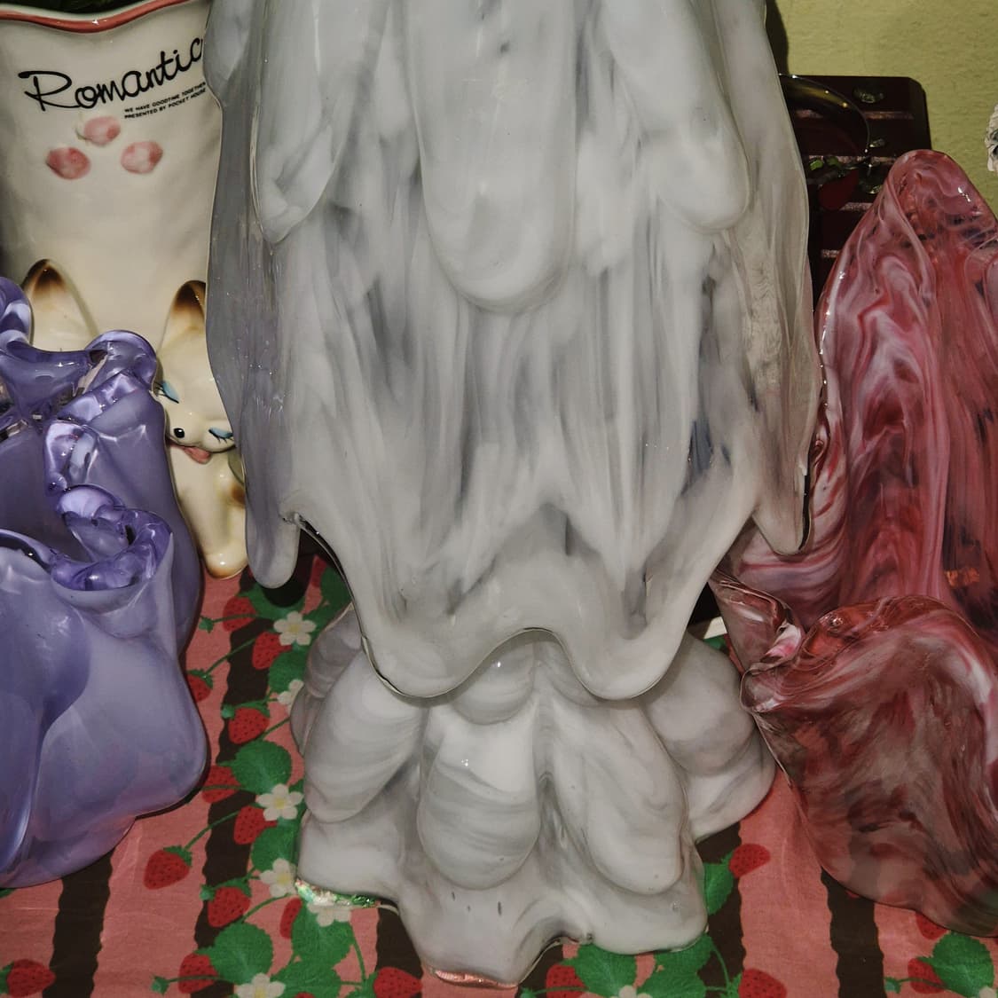 70s 이와타 요리코 화이트 마블 빅 램프 상품이미지6