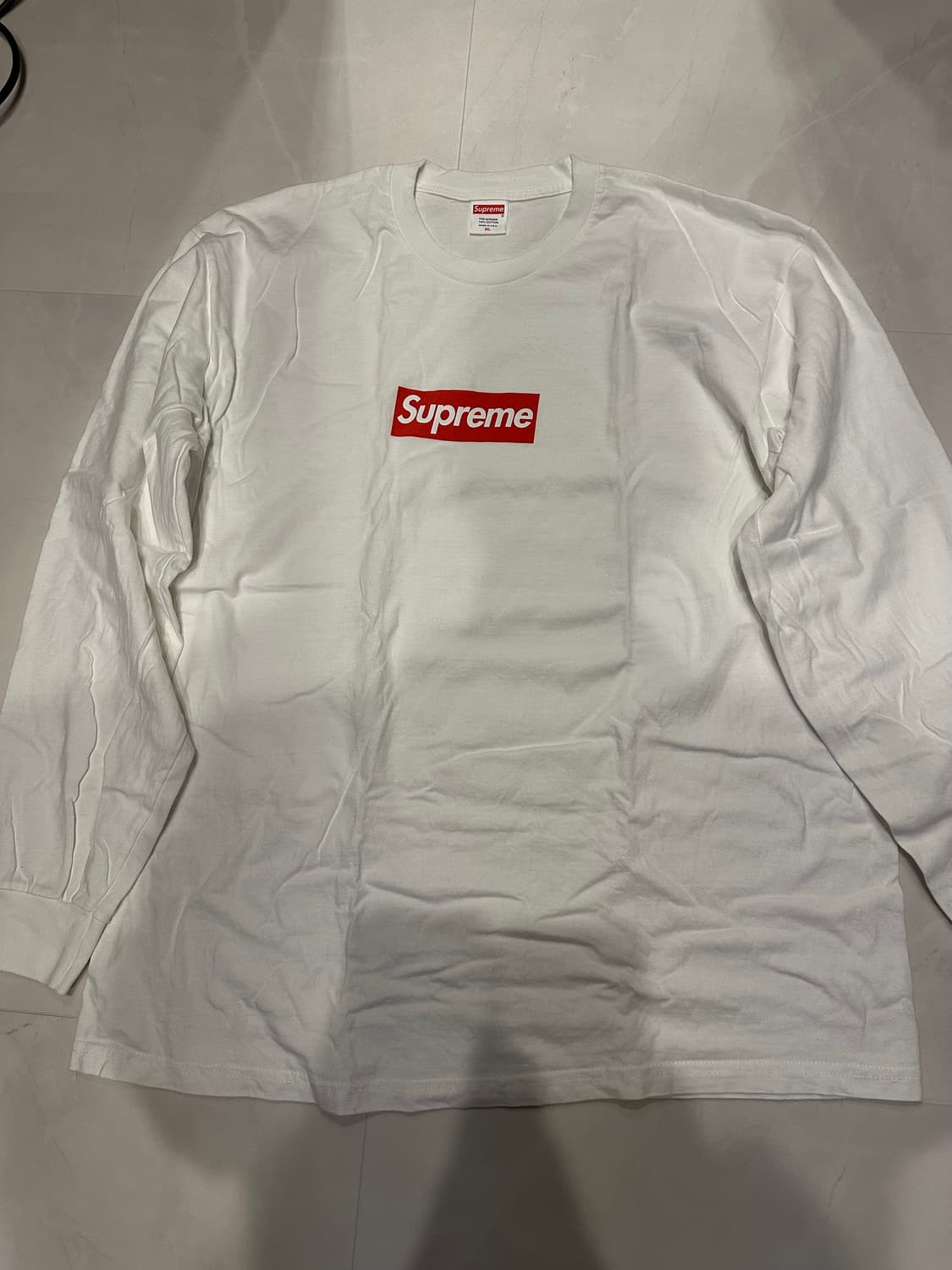 [XL] 슈프림 박스로고 롱슬리브 화이트 상품이미지1
