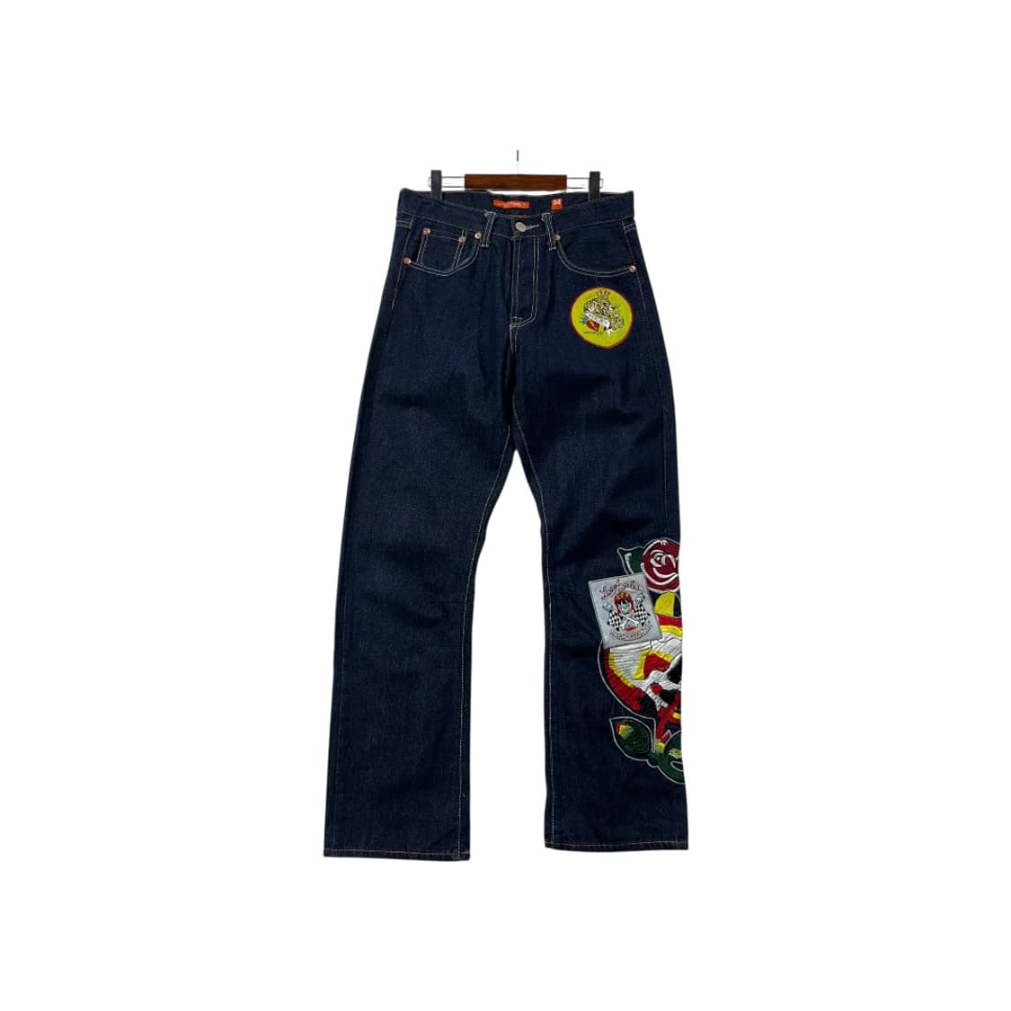 [ED HARDY] 에드하디 스컬 자수 데님팬츠 상품이미지2