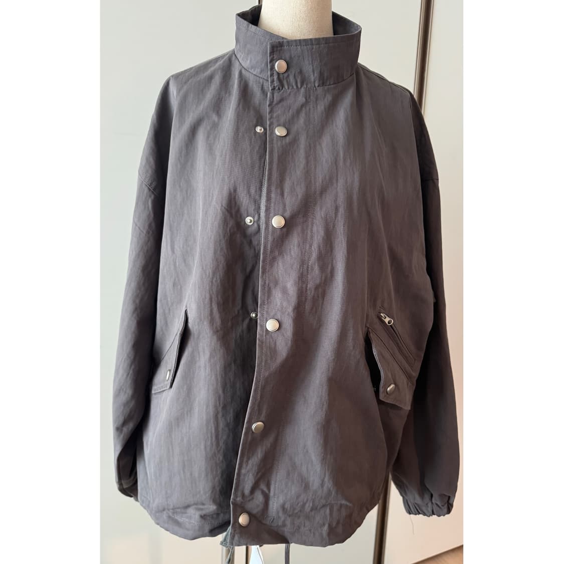 오로 oro 라퍼지포우먼 야상 자켓 오버핏 필드 숏 자켓  (그레이) 상품이미지2