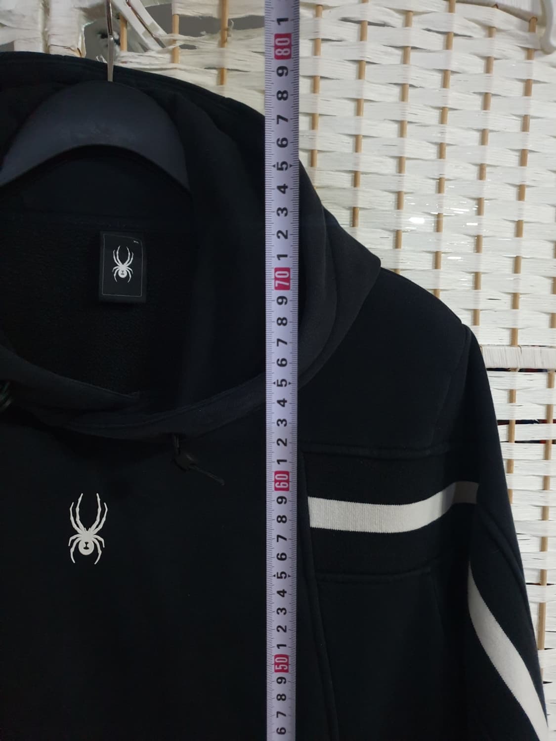 스파이더 블랙 후드티 화이트 라인 XL 상품이미지5