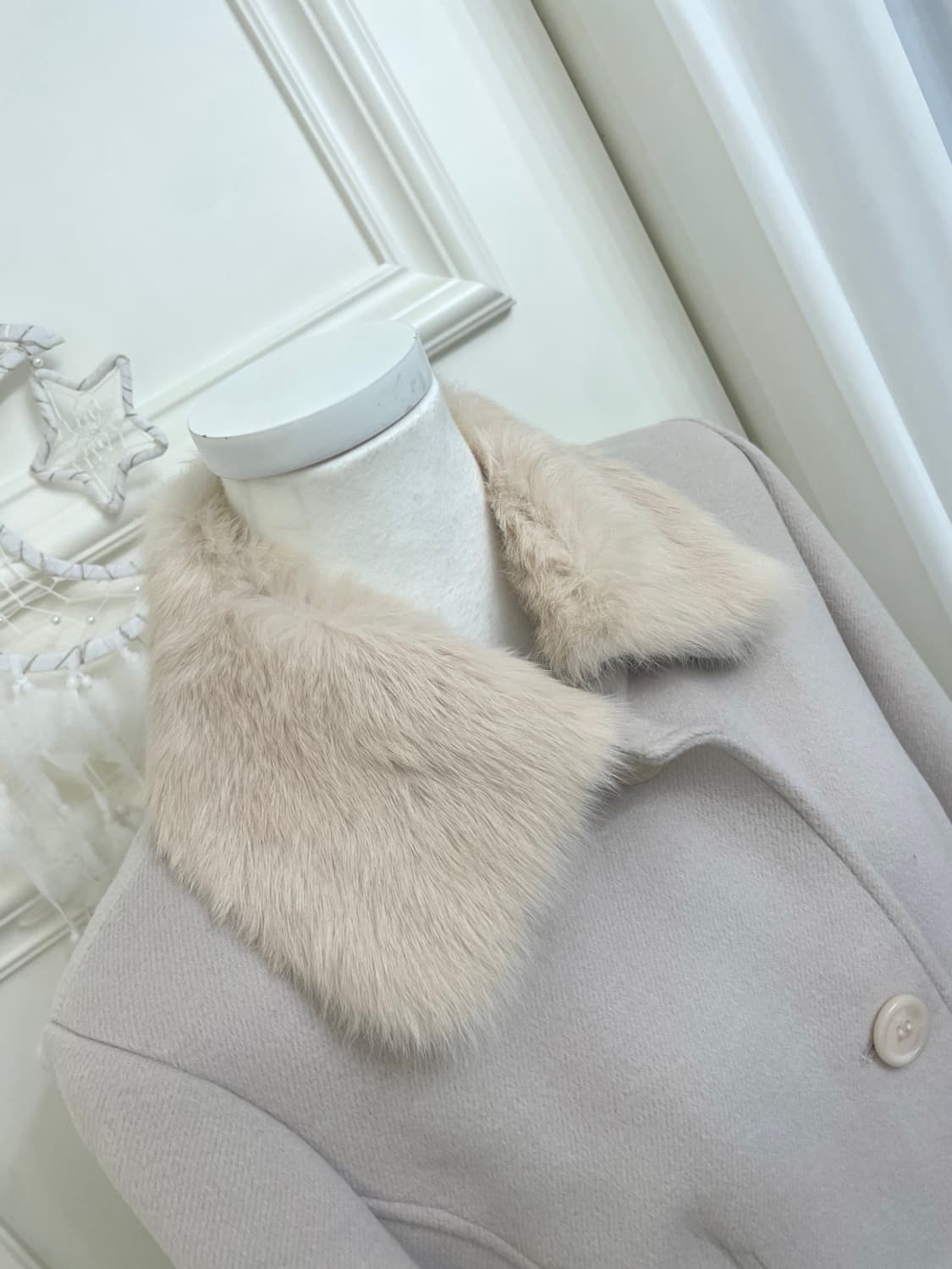 sheer pink basic fur pocket coat 상품이미지7