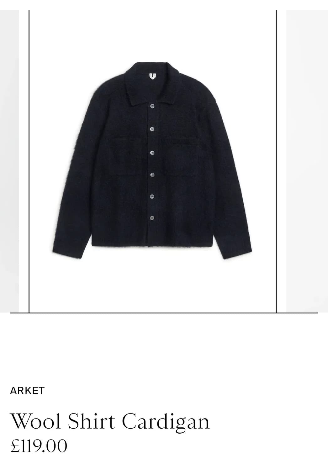 아르켓 울 셔츠 가디건 M 상품이미지4