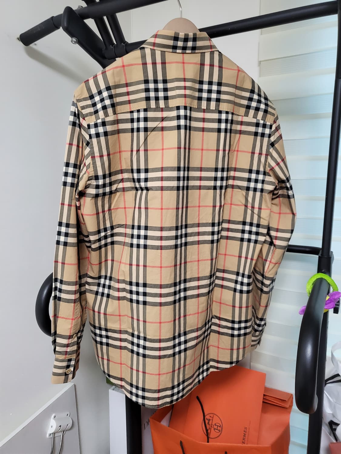 22SS 버버리 체크 코튼 포플린 셔츠 m 상품이미지5