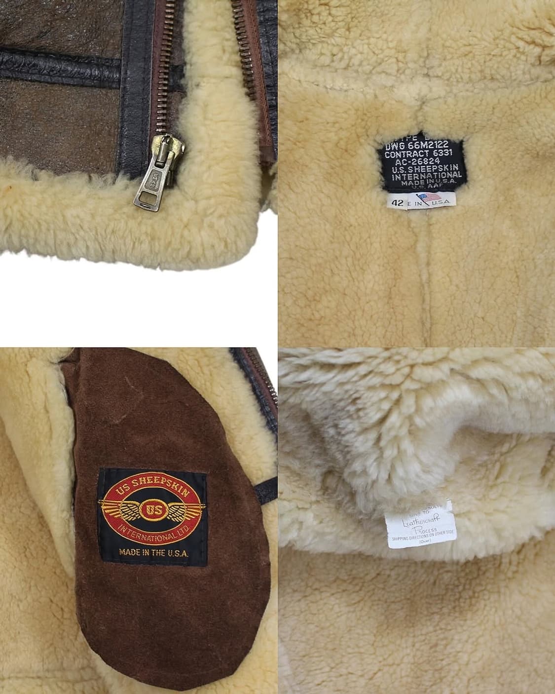 1980s US Sheepskin B-3 무톤 플라이트 자켓 빈티지 미제 상품이미지5
