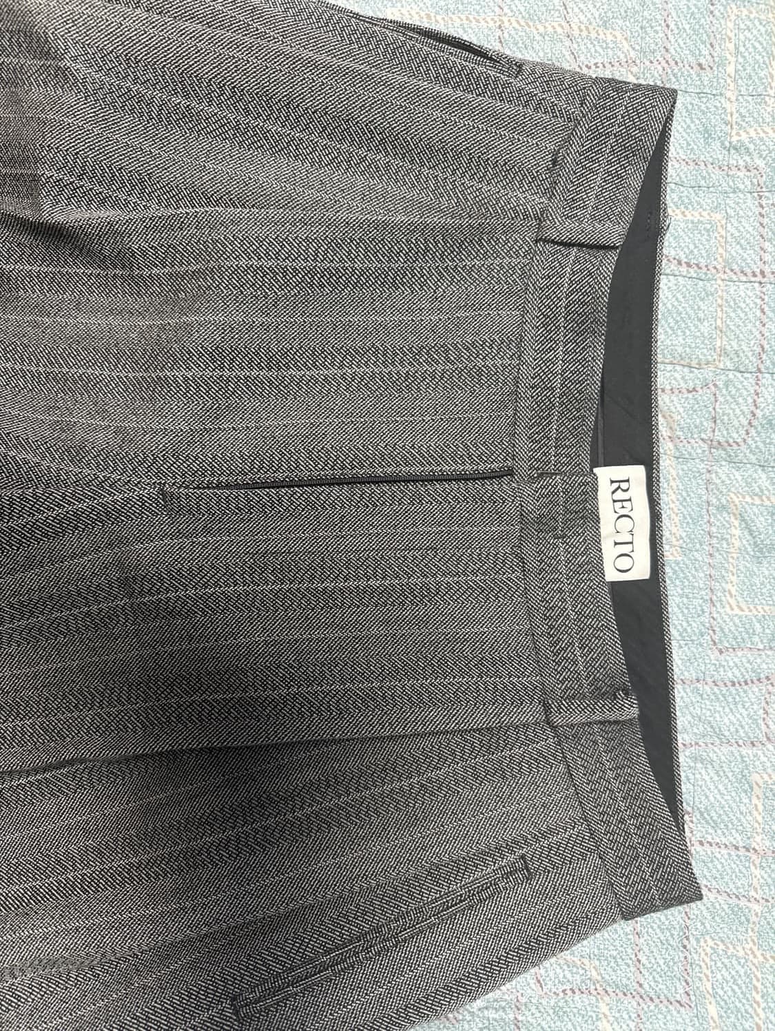 (S) 렉토 헤링본 와이드 팬츠 상품이미지1