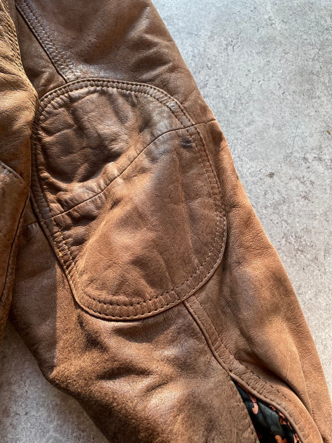 브라운 소가죽 봄버자켓 상품이미지9