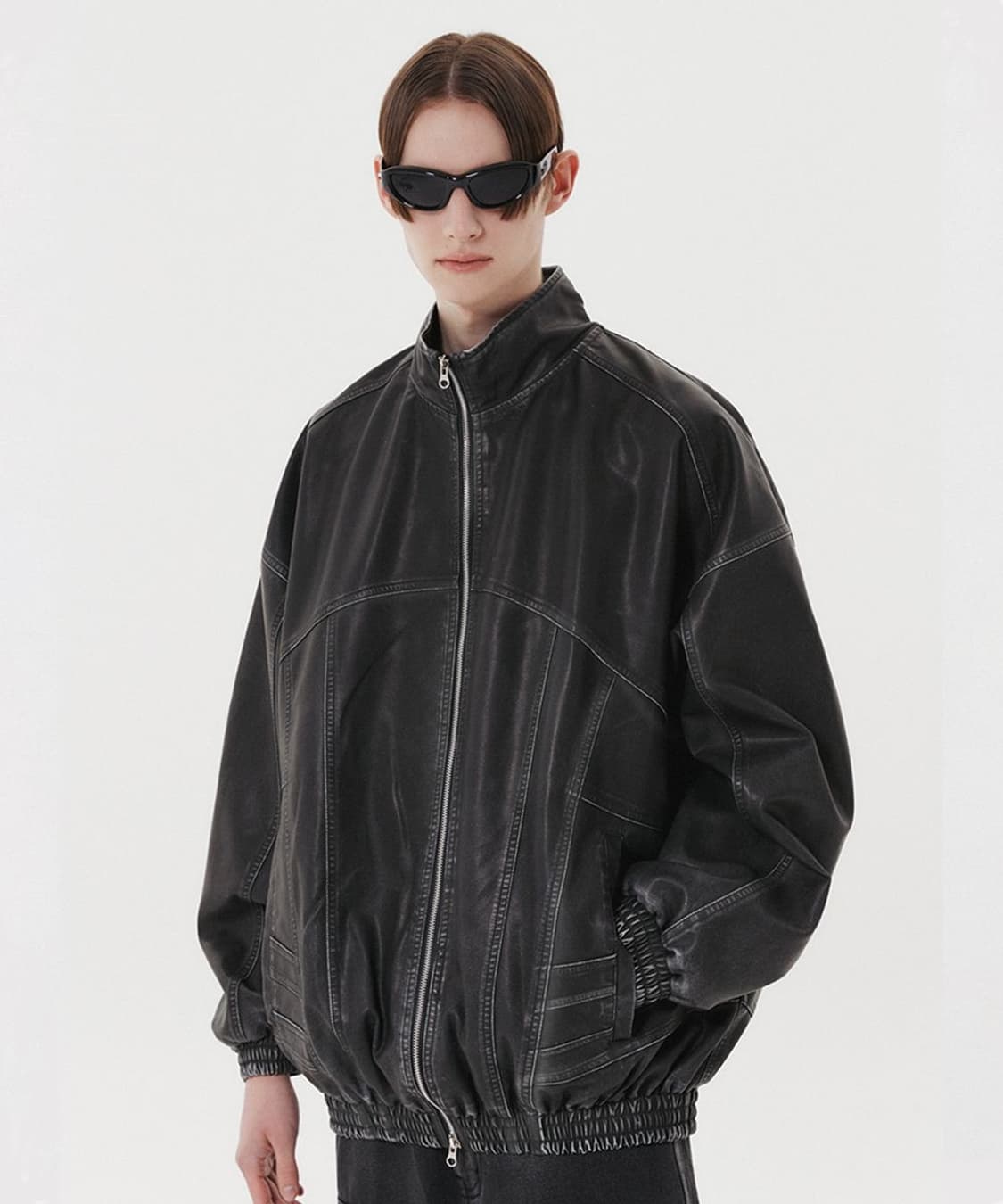 DNSR 디엔에스알 빈티지 트랙 집업 자켓 레더자켓 상품이미지2