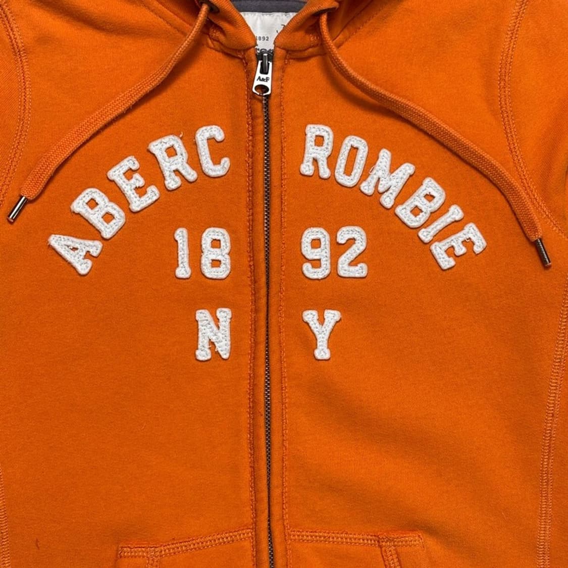  ABERCROMBIE & FITCH 1892 자수 후드집업 오렌지 S 상품이미지2