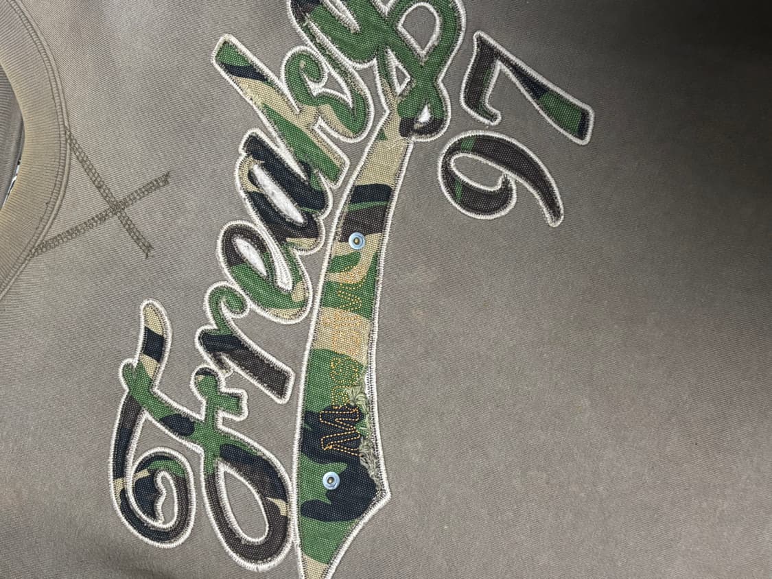 일본 빈티지 카모 자수 크롬 포인트 맨투맨 상품이미지2