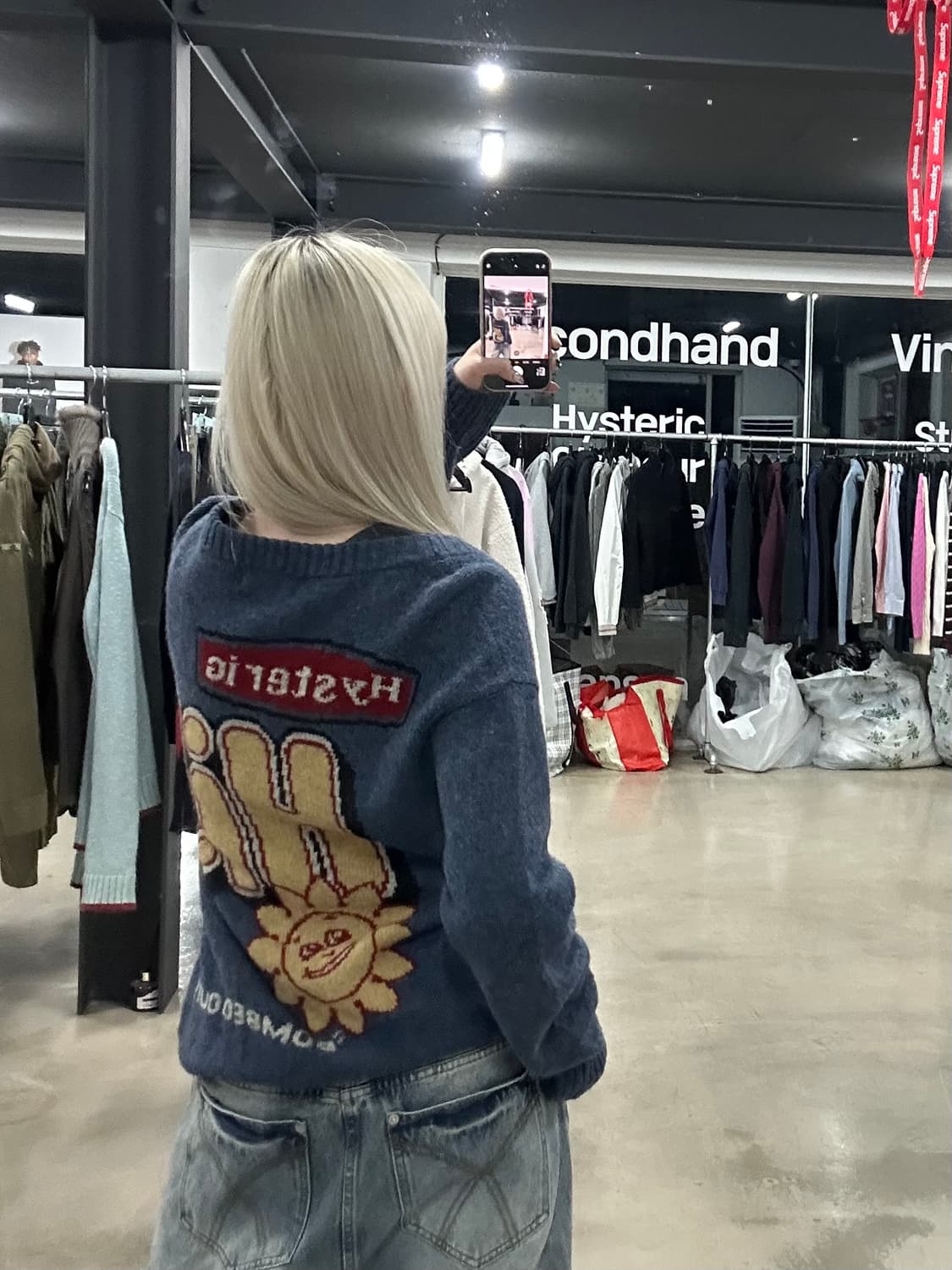 히스테릭 글래머 Bombed Out 울 니트 가디건 상품이미지3