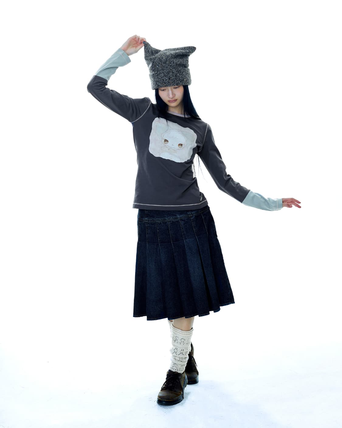 코이세이오 딥데님 스커트 상품이미지2