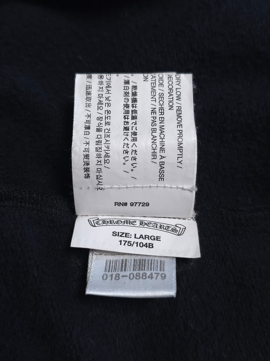 [L] 크롬하츠 홀스슈 플로랄 플리스 후드집업 블랙 상품이미지8