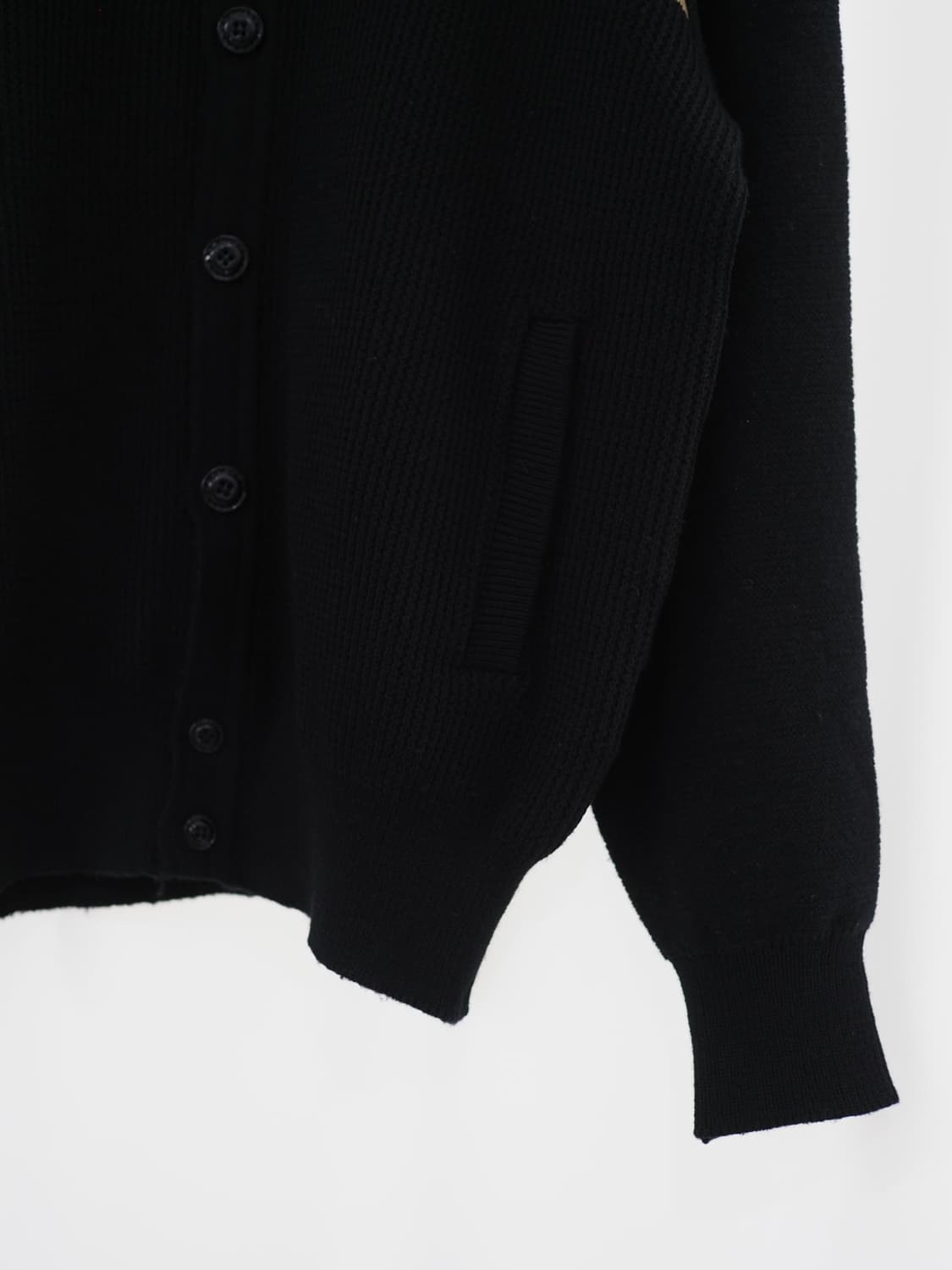 1990's vintage leather patch cardigan 상품이미지5