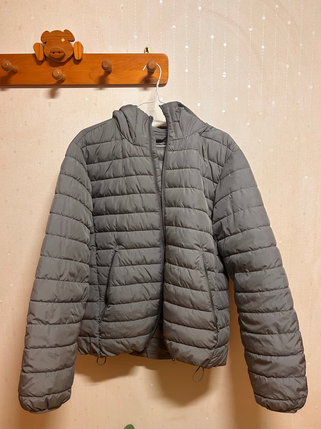 에잇세컨즈 후드 경량패딩 라이트 그레이 XL 상품이미지4