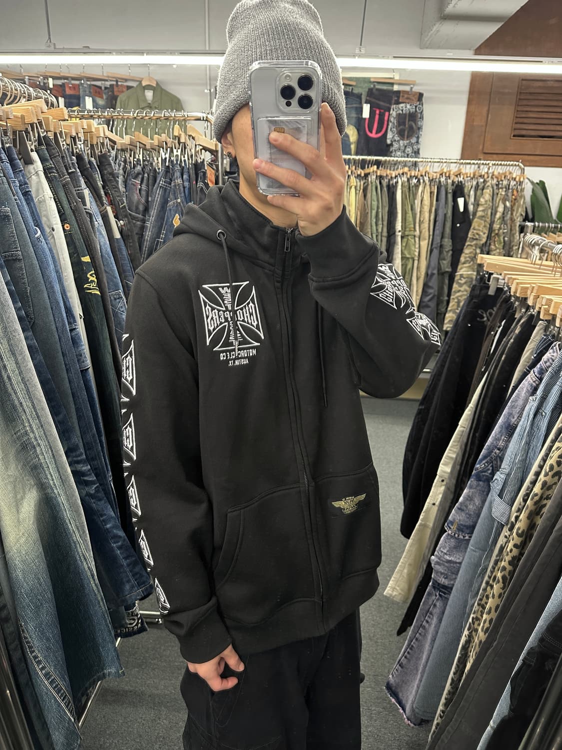 L) West Coast Choppers 사이드 자수 후디 후드집업 상품이미지1