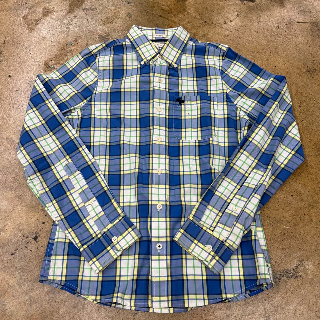 [정품/S] 아베크롬비 블루 체크 긴팔 셔츠 b15 상품이미지2