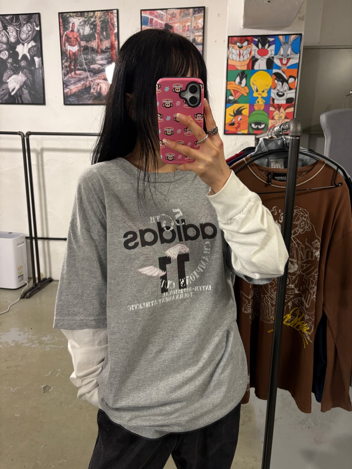 아디다스 빈티지 레이어드 롱슬리브 상품이미지3