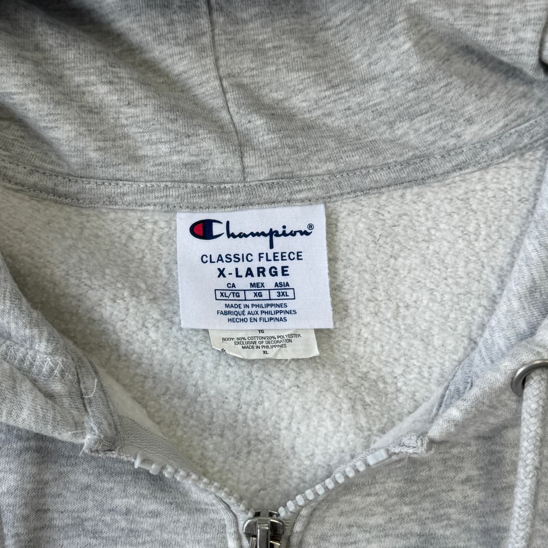 챔피온 오트밀 자수패치 후드집업 XL 상품이미지5