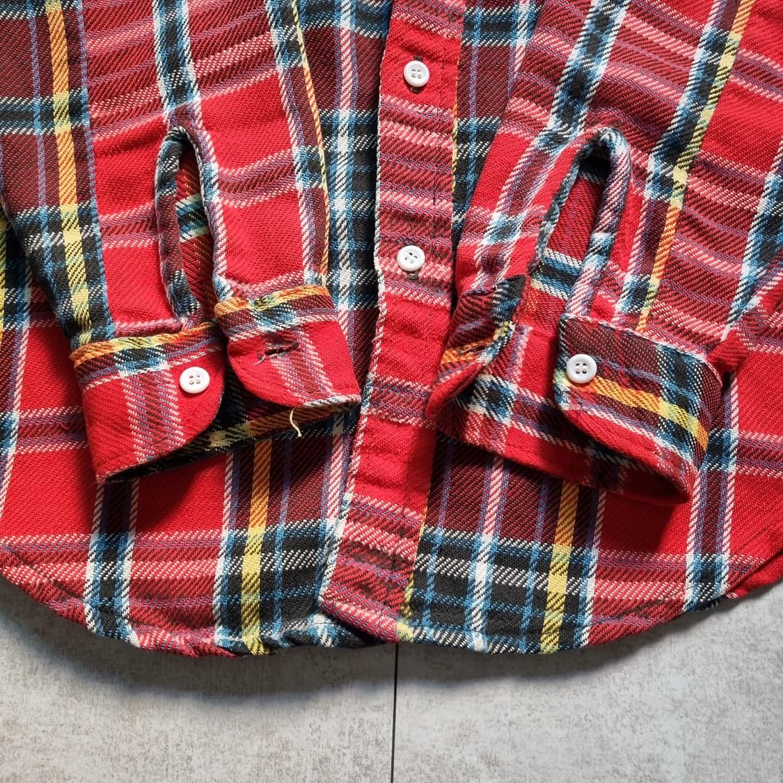 70s USA Big Mac Check Flannel Shirt L sz 상품이미지4