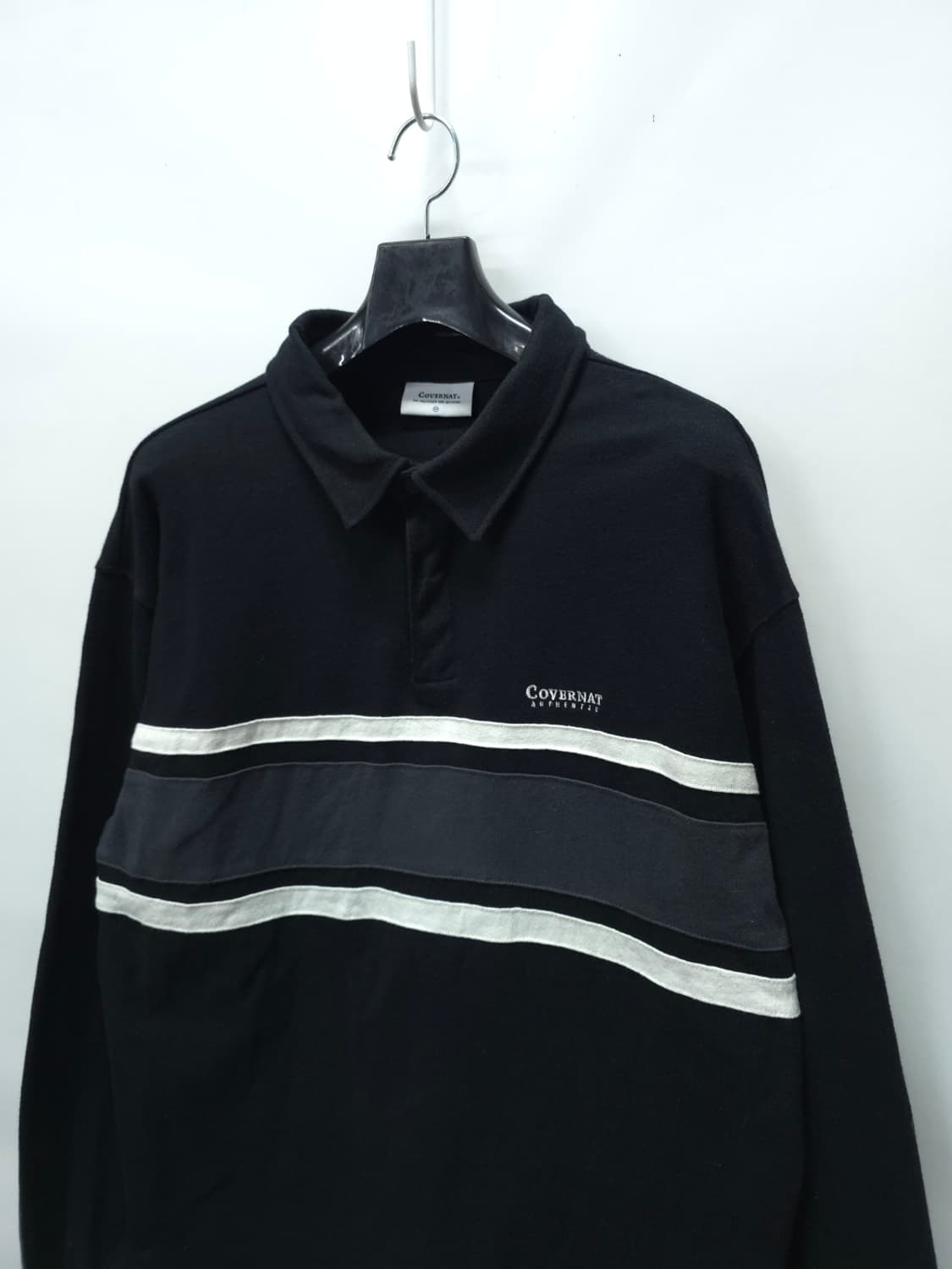 커버낫 스트라이프 배색 카라 맨투맨 (M사이즈) 상품이미지2