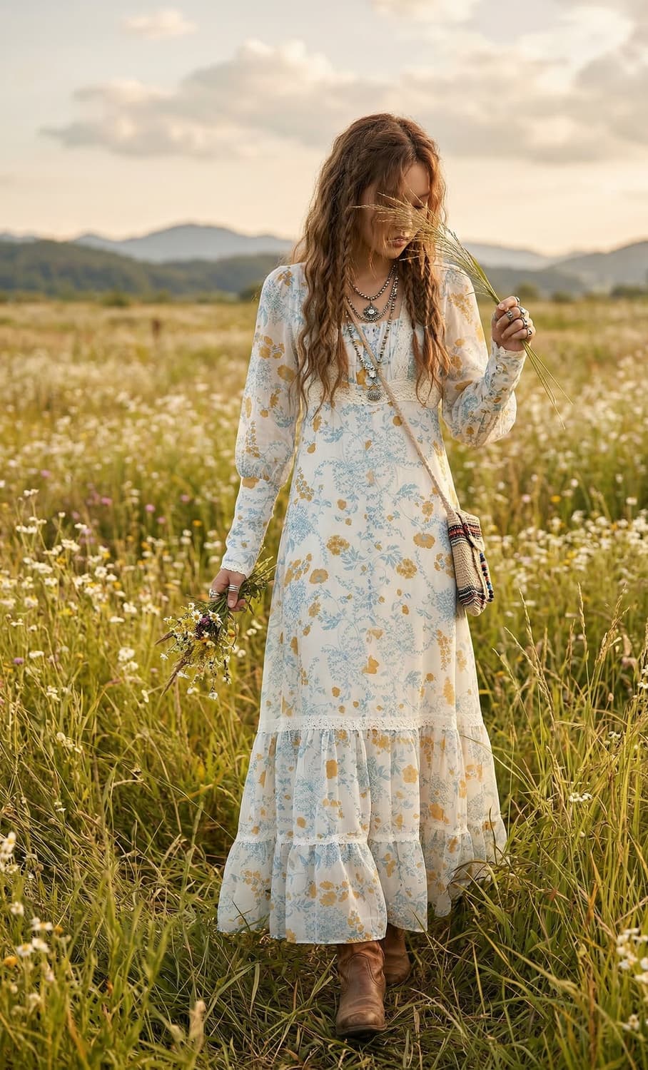 Gunnesax dress 거니섹드레스 미국빈티지드레스 히피 상품이미지1