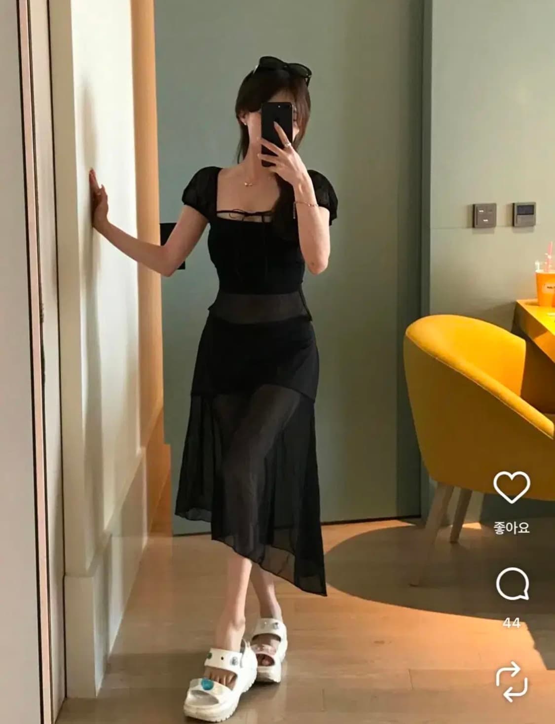 비나제이 (설아)리본 시스루 퍼프 비키니세트 상품이미지1