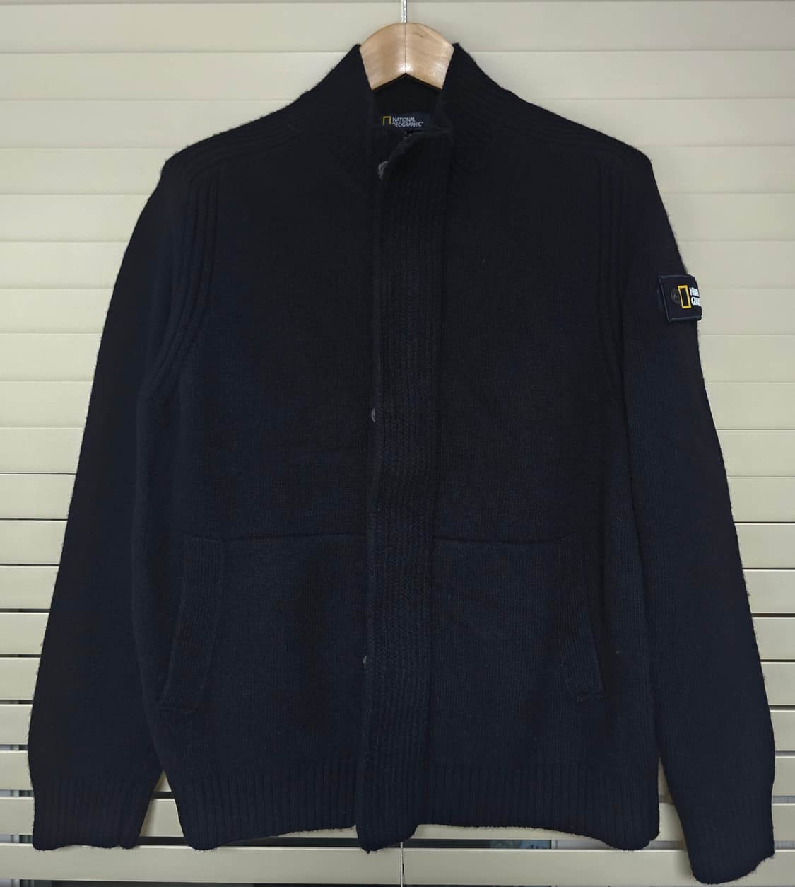 내셔널지오그래픽 하이넥 F-ZIP 니트 가디건 블랙 XL 상품이미지1