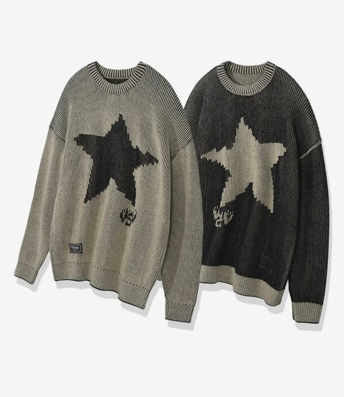 비전스트릿웨어 투톤 스타 니트 L 상품이미지1