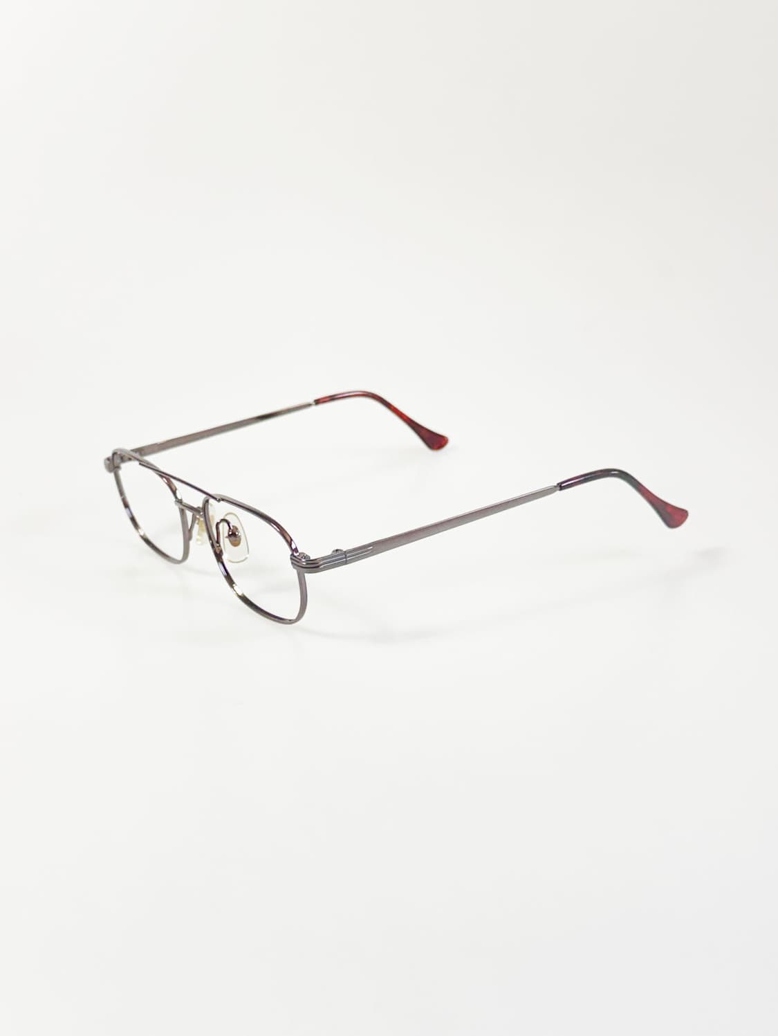 90s BARHOMAN 슬림 스퀘어 더블 브릿지 메탈 빈티지 안경 상품이미지3