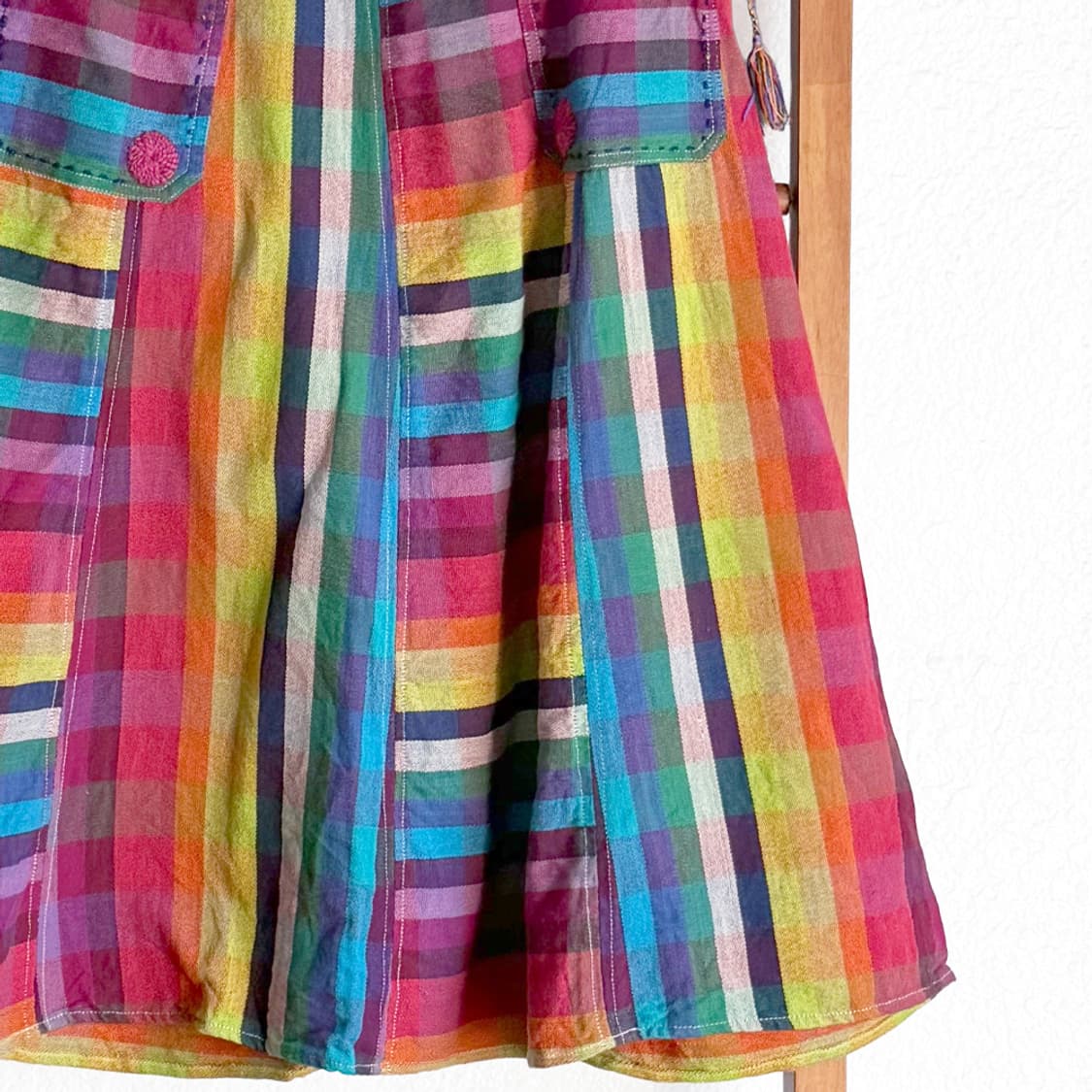 [AMINA] 에스닉 체크 패치워크 스커트 상품이미지3