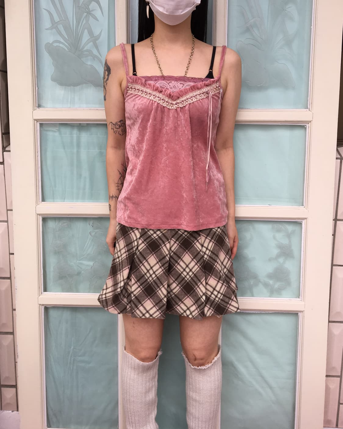 Lace point velvet sleeveless 상품이미지1