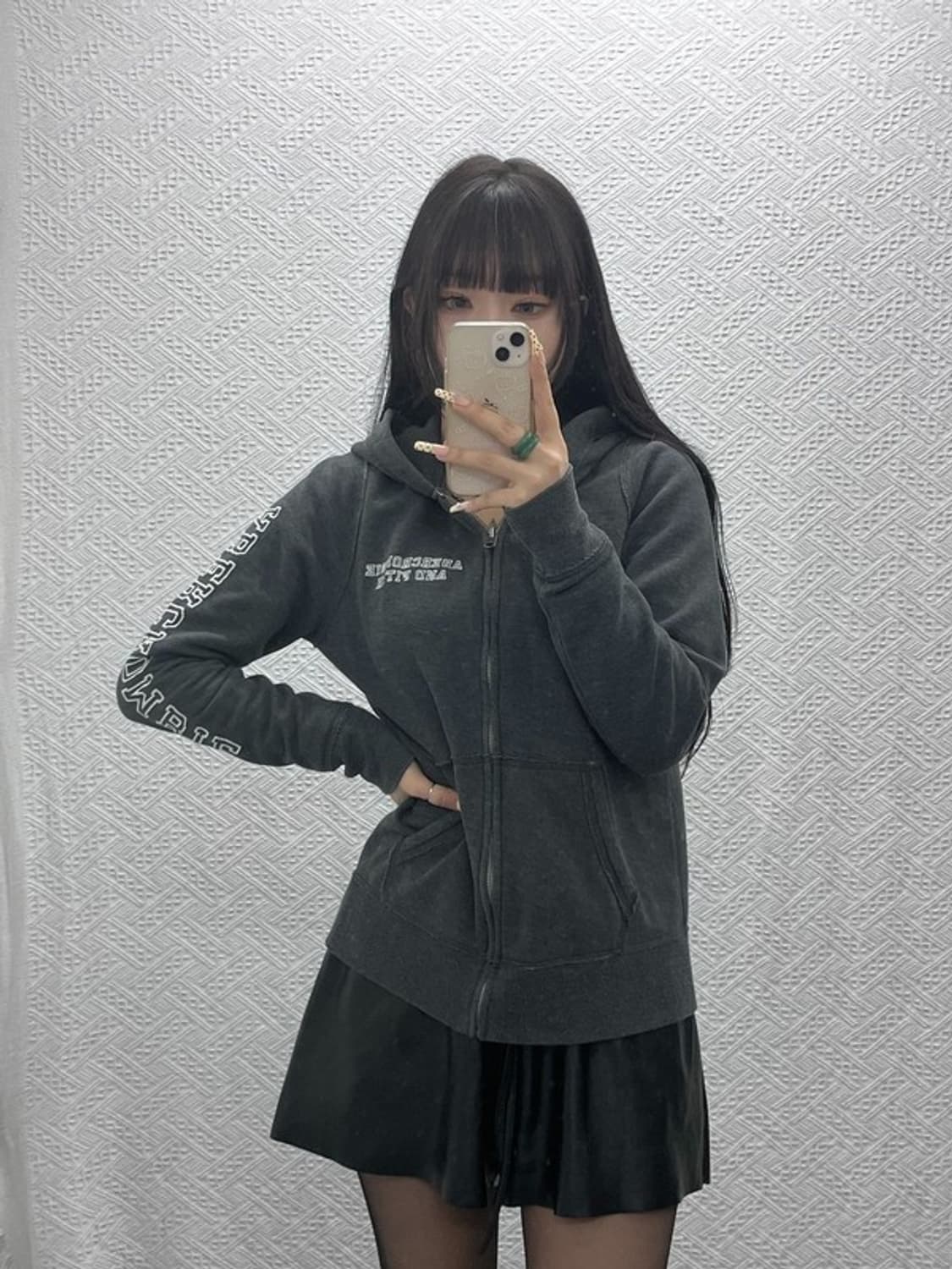 아베크롬비 올드스쿨 Y2K 00's 약기모 후드집업 M C09906 상품이미지2